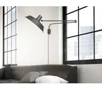 Schwenkbare Wandlampe Bolder Mit Metallschirm Schwarz, Schnurschalter & Stecker