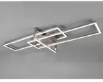 Defibrico - Gro&szlig;e Led Deckenleuchte Salinas Mit Switch Dimmer Silber Matt, Breite
