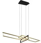 Gro&szlig;e Led Pendelleuchte Salinas Lang Mit Switch Dimmer Schwarz Gold, B: 110cm