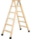 G&uuml;nzburger Steigtechnik - Stufen-stehleiter Beidseitig Begehbar Holz 2 X 6 Stufen -