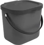 Qfplus - Rotho M&uuml;lltrennungssystem Albula 6 L Anthrazit Recyclingbeh&auml;lter M&uuml;ll- &