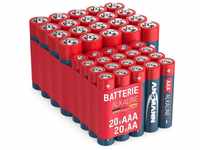 Batterie Set Alkaline 20x aa Mignon LR6 + 20x aaa Micro LR03 Vorratspack - Ansmann