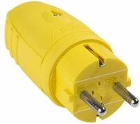 As Schwabe 62403 Schutzkontaktstecker Gummi 230 V Gelb Ip44