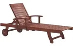 Beliani - Gartenliege Dunkelbraun Akazienholz Verstellbar Rollbar Modern Terrasse