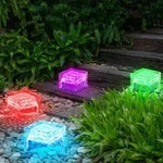 Gartendeko Rgb Led Solarlampe Mit Farbwechsel Gartenlampe Dekoleuchte Im Eisw&uuml;rfel
