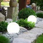 2er Set Led Au&szlig;en Solar Lampen Kugel Design Erd Spie&szlig; Steck Leuchten Garten Weg