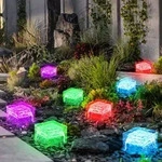 Gartendeko Rgb Led Solarlampe Mit Farbwechsel Gartenlampe Dekoleuchte Im Eisw&uuml;rfel