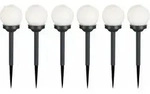 6x Led Solar Kugel Lampen 10cm Durchmesser Garten Beleuchtung Au&szlig;en Terrassen Steck