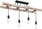 Deckenleuchte Irmgard 4-flammig Mit Leiter Holzbalken, Breite 115cm