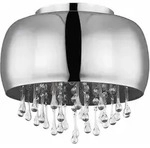 Decken Lampe Leuchte Metall Chrom Glas Kristalle Klar Wohn Ess Zimmer K&uuml;che