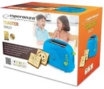 2-scheiben-toaster Mit Smiley-design Und Timer, Kr&uuml;melschublade, Farbe Blau -