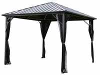 Led Solar Pavillon - azur, Maße: 270 x 270 x 200 cm - inkl. led Beleuchtung und