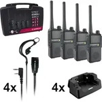 4er Kofferset Tectalk Worker 3, Pmr446 Inkl. Einzel-standlader, 2200mah Akkus,