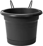 Elho - Blumentopf + Halter Green Basics &Oslash; 20 X 18,5 Cm Lebhaft Schwarz Blument&ouml;pfe