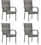Vidaxl - Gartenst&uuml;hle Stapelbar 4 Stk. Grau Poly Rattan