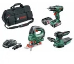Bosch Psr 1800 Li-2 Bohrschrauber + Pst 18 Li Stichs&auml;ge + Advanced Orbit 18