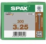 Spax - Flachr&uuml;ckwandkopf F&uuml;r R&uuml;ckw&auml;nde, 3,0 X 25 Mm, 300 St&uuml;ck, Vollgewinde,