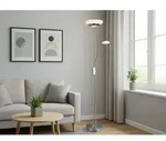 Led Deckenfluter Orson Silber Mit Leselicht, Dimmbar Flexibel - 180cm