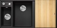 Blanco Silgranit Sp&uuml;lbecken, Axia Iii 6 S-f, Schwarz 990 X 500 Mm, Hauptbecken Links