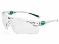 Univet - Schutzbrille 506 up en 166, en 170 Bügel weiß grün, Scheibe klar