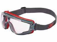 3M - Goggle Gear 500 GG501 Vollsichtbrille mit Antibeschlag-Schutz Grau, Rot