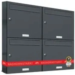 Al Briefkastensysteme - 4er Briefkasten Anthrazit Anlage 4 Fach Wandbriefkasten