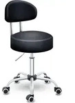 Rollhocker Schwarz Mit Lehne Arbeitshocker Hocker Drehhocker Kosmetikhocker