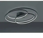 Gro&szlig;e Led Deckenlampe Gale Schwarz, Dimmbar &Uuml;ber Schalter, Breite 80cm