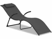 Uniprodo - Gartenliege Sonnenliege Liegestuhl Relaxliege Klappbar schwarz Stahlrahmen
