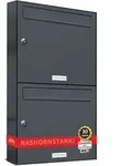 Al Briefkastensysteme - 2er Briefkasten Anthrazit Anlage 2 Fach Wandbriefkasten