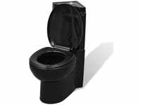 Toilette für Ecke Keramik Schwarz vidaXL175011
