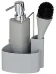 Wenko Sp&uuml;l-set Empire Grau - Sp&uuml;lmittelspender, Sp&uuml;lb&uuml;rste, Handtuchhalter,