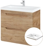 Waschtisch 61 Cm Mit Keramikbecken Luton-56-craft Wotan Eiche Nb., B/h/t Ca. 61/63/46