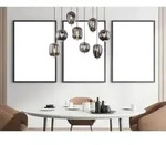 Pendelleuchte Blacky Mit 8 Rauchglaskugeln Metall Messing, Breite 94cm