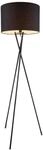 Stand Lampe Arbeits Zimmer Lese Stativ Strahler Steh Leuchte Stoff Schirm Schwarz