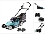 Makita Dlm 382 T2 Akku Rasenm&auml;her 36 V ( 2x 18 V ) 38 Cm 40 L + 2x Akku 5,0 Ah...