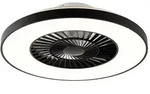 Deckenventilator Schwarz Mit Sterneneffekt 60cm Inkl. Led Dimmbar Mit Fernbedienung -