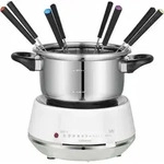 Elektrischer Fonduetopf, 2 L, 1200 W, Edelstahl, Temperaturregelung