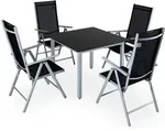 Gartenm&ouml;bel Set 4 St&uuml;hle Mit Tisch 90x90cm Aluminium Sicherheitsglas...