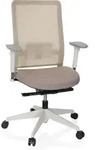 B&uuml;rostuhl / Drehstuhl Pure White Netzstoff / Stoff Beige Hjh Office