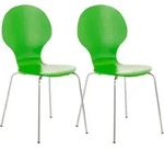 2x Stapelstuhl Diego Ergonomisch Gr&uuml;n