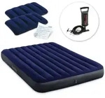 Luftbett G&auml;stebett Luftmatratze Queen 203x152x25cm Handpumpe Kissen 64765 - Intex