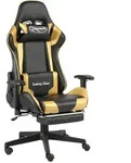 Gaming-stuhl Mit Fu&szlig;st&uuml;tze Drehbar Golden Pvc Vidaxl