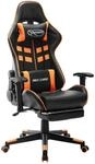Vidaxl - Gaming-stuhl Mit Fu&szlig;st&uuml;tze Schwarz Und Orange Kunstleder