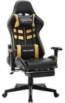 Vidaxl - Gaming-stuhl Mit Fu&szlig;st&uuml;tze Schwarz Und Golden Kunstleder
