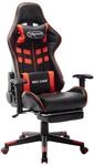 Vidaxl - Gaming-stuhl Mit Fu&szlig;st&uuml;tze Schwarz Und Rot Kunstleder