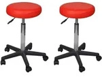 B&uuml;rohocker 2 Stk. Rot 35,5x84 Cm Kunstleder - Vidaxl