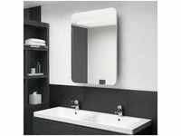 Bonnevie - LED-Bad-Spiegelschrank,Bad Hängeschrank Weiß und Eichen-Optik...