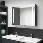 Led-spiegelschrank F&uuml;rs Bad 89x14x62 Cm Gl&auml;nzend Schwarz Vidaxl
