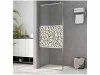 Duschwand für Begehbare Dusche,Duschtrennwand ESG-Glas Steindesign 115x195 cm...